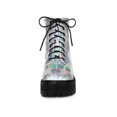 thumbnail image 2 of Unique Bargains Women's Round Toe Platform Lace Up Combat Ankle Boots, 2 of 8