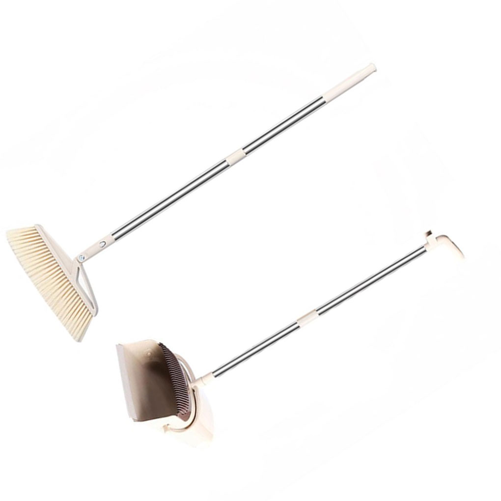 Maoww Broom and Dustpan Foldable Set Long Handle Dust Pan Water Wiper Rotating Scoop with Comb Garbage Cleaning Tool