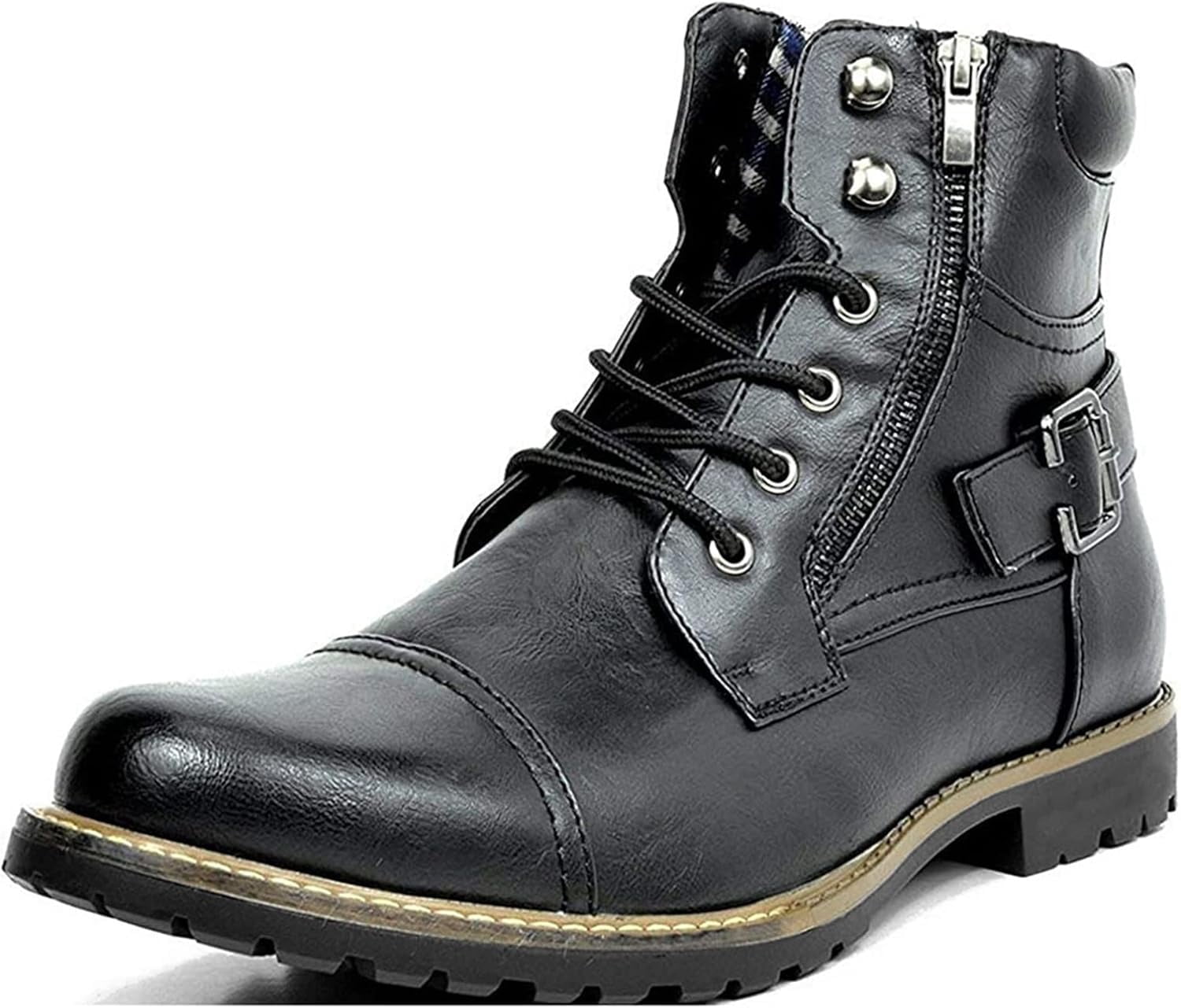 Men's Motorcycle Boots Combat Casual Dress Boot for Men