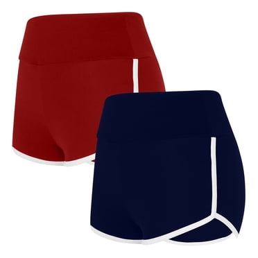 asjyhkr 2PCS Yoga Shorts for Women Stretchy Comfy Elastic High Waist Pants Workout Gym Athletic Running Tennis Bike Trousers