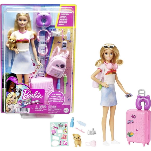 Barbie en Voyage-Coffret avec chiot et accessoires