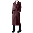 thumbnail image 1 of Birdeem Women's Solid Color Lapel Pocket Button Long Woolen Coat Jacket Cardigan Jacket, 1 of 1