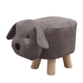 thumbnail image 2 of Abbracc Animal Footstool Foot Rest Step Stool Kids Learning Stool Bench Cartoon Pouffe Chair Shoe Changing Stool for Entryway Bedroom Black dog, 2 of 9