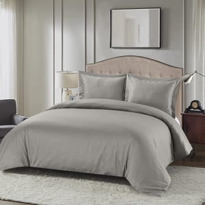 Royal Hotel Bedding Silky Soft Duvet Cover Viscose Made from Bamboo and Cotton Blend Duvet Covers 3pc Duvet Cover Set King/Cal-King Gray
