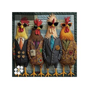 Hearth & Gear 1000 Pour les adultes Rooster mode Art Puzzle Funny Animal Puzzles Challenging Farm Roosters Puzzler Unique pour les passionnés de puzzle & Les amateurs d'art Vous désassemblage photo 5400 1000pc Bord de mer