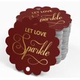 thumbnail image 4 of Inkdotpot Pack Of 100 Let Love Sparkle Wedding Favor Paper Tags Craft Real Gold Foil Hang Tags, 4 of 6