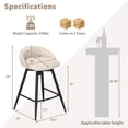 thumbnail image 3 of Gymax 25'' Upholstered Bar Stools Set of 4 w/ Footrest Backrest & Metal Frame Beige, 3 of 10