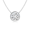 thumbnail image 1 of Angara Collier en Diamant Naturel - Collier Solitaire en Diamant Rond Serti Clos en Platine pour Femmes, 1 of 10