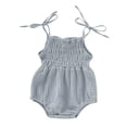 thumbnail image 1 of XYIJANI Clearance Onesies 0-3 Months Unisex Newborn Infant Baby Girls Sleeveless Solid Linen Romper Sling Backless Jumpsuit Outfits New Born Baby Essentials Must Haves (Gray,90), 1 of 6