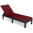 thumbnail image 2 of Costway Patio Lounge Chair Recliner Chair with 3-Position Adjustable Backrest & Cushion Red, 2 of 8