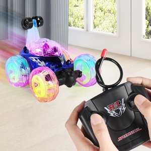 EGNMCR Voiture modèle lumière télécommande voiture douillente voiture Rollover voiture Twists voiture de jouets pour enfants avec la musique garçon fille télécommande jouets voitures de télécommande