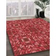 thumbnail image 3 of Ahgly Company Tapis d'Intérieur Ronds Transitionnels Orange Lavables à la Machine, 5 Pieds Rond, 3 of 7