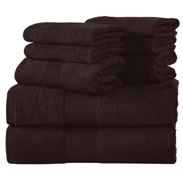 Camelot 8 Piece 600 GSM 100% Zero Twist Cotton Towel Set, Highly Absorbent| 2 Bath Towels, 2 Hand Towels, and 4 Washcloths