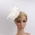 thumbnail image 2 of Accessoire de Tête pour Femmes pour Cocktail et Thé, Chapeau Fascinateur, Plume Florale, Pince à Cheveux en Maille, 2 of 8