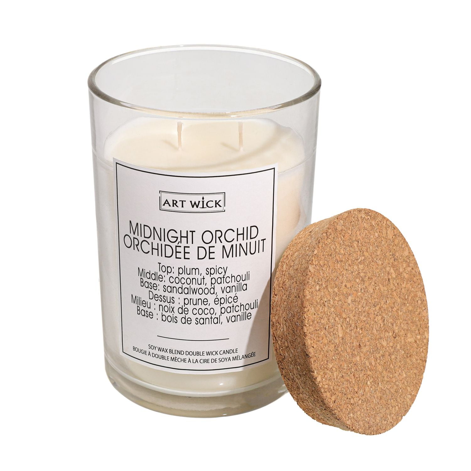 Art Wick 13.9OZ Thym au citron et cire de soja verveine Bougie parfumée mélangée, 1 mèche coton