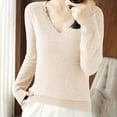 thumbnail image 1 of EGNMCR Chandail à Col Rond Mode Femme Décontracté Col Semi-Montant Couleur Unie Ample Base Tricoté Chandail Femme Blouse Polyester, 1 of 4