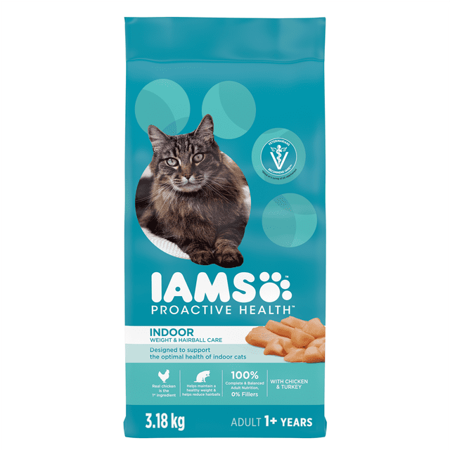 IAMS PROACTIVE HEALTH Adult Indoor Weight & Hairball Care Dry Cat Food Chicken & Turkey 3.2kg