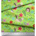 thumbnail image 3 of Soimoi Tissu en Coton Duck Floral, Tissu à Imprimé Cartoon Rabbit & Porcupine au Mètre, 56 Pouces de Large, 3 of 3