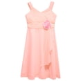 thumbnail image 3 of MSemis Kids Girls Elegant Flower Girl Dress Sleeveless Ruched Bodice Cascading Ruffle Wedding Party Dress Pink 14, 3 of 5