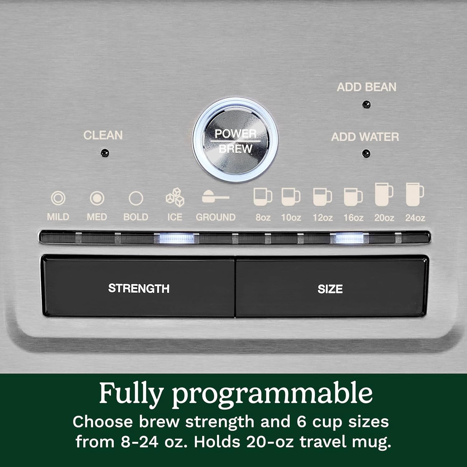 Cuisinart Coffee Maker, Custom Grind and Brew Single Cup Coffee Maker, 6 Cup Sizes, Built-in Stainless Steel Burr Mill