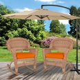 thumbnail image 2 of Jeco Wicker Rocker Chair in Black with Brown Cushion (Set of 2), 2 of 8