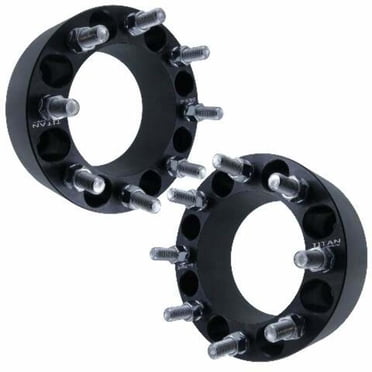 3" 8x6.5 Wheel Spacers - Fits Chevy 2500 HD Silverado Avalanche Express Van C K 3500 Suburban - 3 Inch, 8x165, 14x1.5 Studs - Pair of 2 - Black