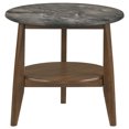 thumbnail image 4 of Coaster Table d'Appoint Ronde SmartTop en Bois Style Bradley, Gris Fumé/brun Foncé, 4 of 9