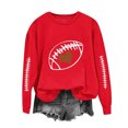 thumbnail image 2 of Meichang Chandail de Football pour Femmes, Coupe Ample, Manches Longues, Col Ras du Cou, Chandails Graphiques, Coupe Ample, Automne Hiver, Chandail à Enfiler Décontracté, Vêtements pour le Dimanche Jour de Match, 2 of 5