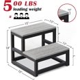 thumbnail image 2 of 2 Step Stool for Adults Kids, Heavy Duty Wooden Stepping Stools, Bedside Foot Stool with 500lbs Load Capacity, Non-Slip Step Stool for High Bed, Kitchen, RV - Grey, 2 of 8