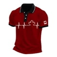 thumbnail image 1 of Polos pour Hommes Adultes à Manches Courtes, T-Shirts à Boutons, Basiques Rouges, Tenue de Plage pour Hommes, 1 of 3