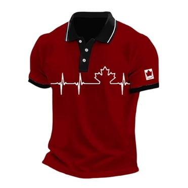 Adult Polos for Men Short Sleeve Button Tee Shirts Basic Red Mens Beach Outfit