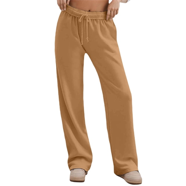 Womens Joggers Women's High Waist Casual Drawstring Pants Basic Solid Color Trousers for Daily Wear Comfortable Pants for Spring Fall Winter Season Size XXL