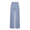 thumbnail image 3 of Timegard Womens Wide Leg Pants Summer Elastic High Waisted Button Lightweight Casual Pants with Pockets, 3 of 4