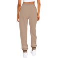 thumbnail image 2 of Innerwin Trousers Solid Color Ladies Bottoms Holiday Straight Leg Lounge Sweatpants Apricot 2XL, 2 of 3