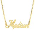 thumbnail image 1 of KISPER Collier Pendentif Prénom Personnalisé en Acier Inoxydable Plaqué Or 18K, 1 of 33