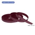 thumbnail image 2 of Uxcell Grosgrain Ribbons with White Dots Ribbon Bow Decoration Crafts Gift Wrapping Wedding Wine Red 25 Yards 3/8 Inch, 2 of 6