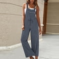 thumbnail image 2 of RKSTN Jumpsuits for Women New Fashion Halter Sleeveless Zipped Pockets Loose Plus Size Rompers Casual Summer Wide Leg Solid Color Long Jumpsuits, 2 of 5