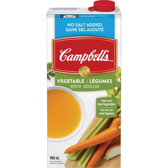 Campbell’s® Ready to Use No Salt Added Vegetable Broth, Shelf Stable
