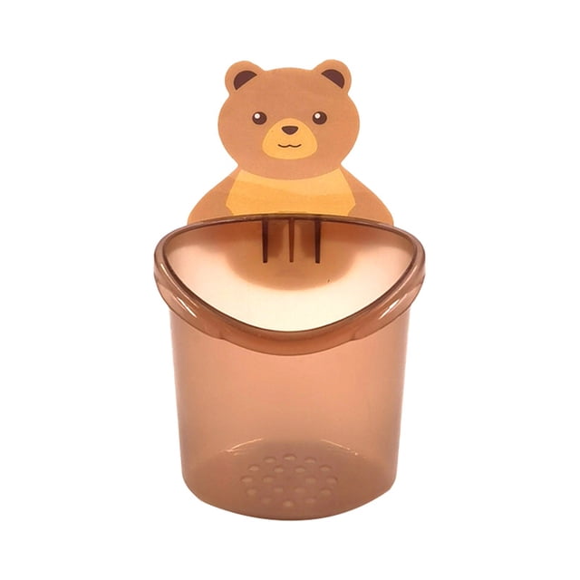 Rack Storage Adorable Bear Hug Toothbrush Holder Wall Organizer with Shelf for Toothpaste and Drying Rack No Drill Bathroom Convenience