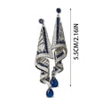 thumbnail image 2 of Design Jewelry Design Retro Satin Style Earrings High End Blue Green Gemstone Decorative Temperament Earrings, 2 of 6