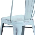 thumbnail image 3 of Commercial Grade 4 Pack 24" High Distressed Green-Blue Metal Indoor-Outdoor Counter Height Stool with Back, 3 of 9