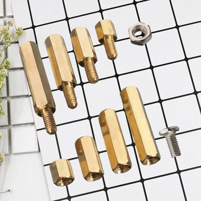 HEALEEP 120Pcs Standoff Screws Brass Hexagon for PCB Board Assembly Projects