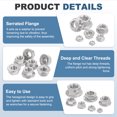thumbnail image 3 of 30 Pcs M5x0.8mm Serrated Flange Hex Lock Nuts, 304 Stainless Steel Metric Nut, 3 of 6