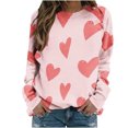 thumbnail image 1 of RKSTN Chandail en Molleton Femme Mode Cœur Imprimé T-shirt Ample Saint-Valentin Manches Longues Col Rond Décontracté, 1 of 4