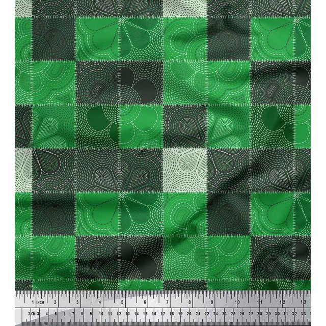 Soimoi Moss Georgette Fabric Flower Artistic Decor Fabric Printed Yard 42 Inch Wide