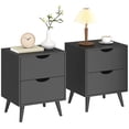 thumbnail image 1 of Modern Nightstand Set of 2, Bedside Table with 2 Drawers and Wood Legs, 1 of 10