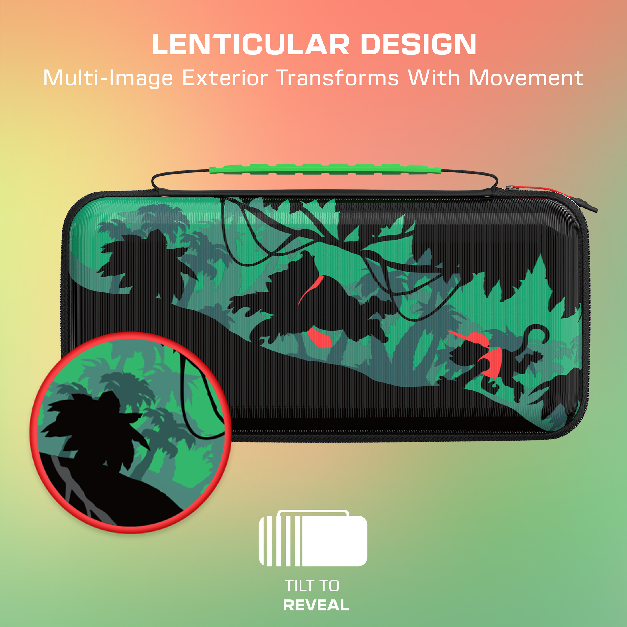 Turtle Beach PlayTrek Travel Case (Donkey Kong) - Nintendo Switch 2, Nintendo Switch, Nintendo Switch - OLED Model - Storage, Protection, Game Card Holder, Hard Shell, Lenticular