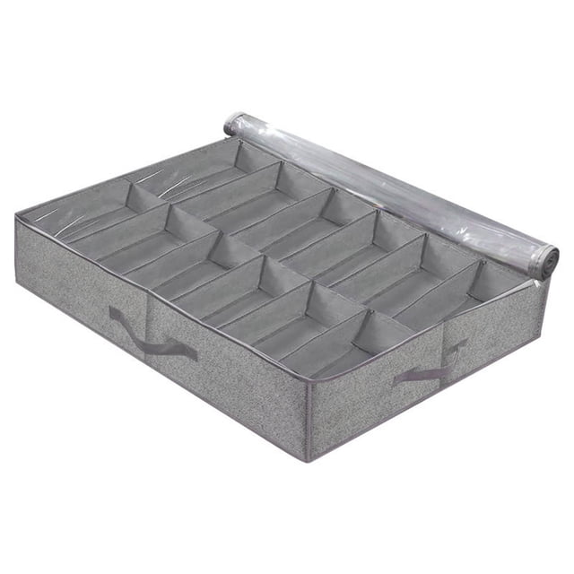Home Textile Storage Bedroom Underbed Shoe Organizer with Lid Foldable Storage Boxes for Efficient Closet Organization and Visible Design