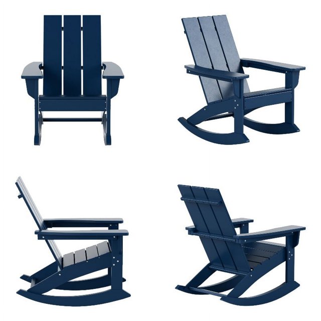Palms Modern Adirondack Plastic Outdoor Rocking Chairs (Set of 4)