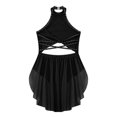 thumbnail image 4 of Raenseen Robe de Danse Ballet Jazz pour Filles, Justaucorps de Patinage Artistique, Strass Brillants, Robe de Bal Sans Manches, Noir 6, 4 of 5
